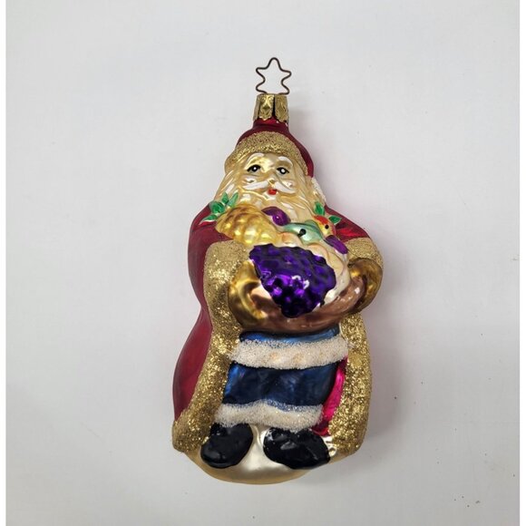 Inge Glas Other - Vintage 1998 Inge Glas Bountiful Santa Blown Glass Ornament Holiday Christmas